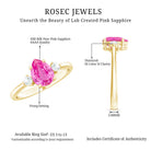 1 CT Lab Grown Pink Sapphire Teardrop Engagement Ring with Diamond AAAA - Rosec Jewels