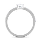 3/4 CT Princess Cut Zircon Solitaire Ring with Surprise and Side Stones AAAA - Rosec Jewels