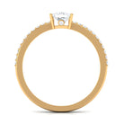 3/4 CT Princess Cut Zircon Solitaire Ring with Surprise and Side Stones AAAA - Rosec Jewels