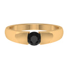 5 MM Round Cut Black Diamond Solitaire Band in Tension Mount Setting Black Diamond - ( AAA ) - Quality - Rosec Jewels