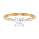 3/4 CT Princess Cut Cubic Zircon Solitaire Ring with Side Stones AAAA - Rosec Jewels