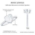Bezel Set Moissanite Heart Engagement Ring with Twisted Rope Band D-VS1 - Rosec Jewels