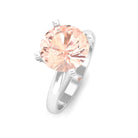8 MM Morganite Solitaire Engagement Ring Morganite - ( AAA ) - Quality - Rosec Jewels