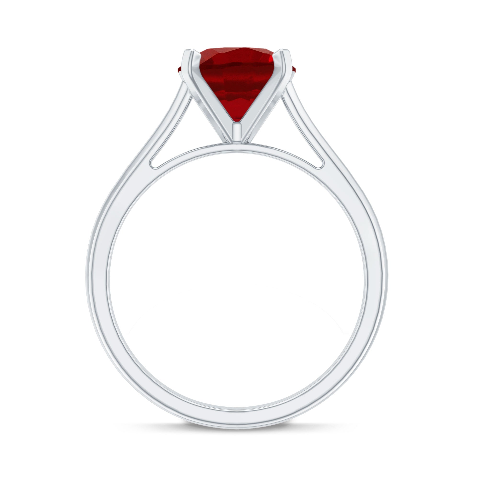 Round Lab Grown Ruby Solitaire Engagement Ring – Rosec Jewels
