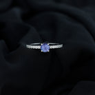 Natural Tanzanite Diamond Promise Ring for Engagement AAA - Rosec Jewels