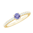 Natural Tanzanite Diamond Promise Ring for Engagement AAA - Rosec Jewels