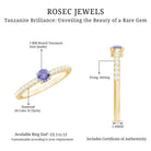 Natural Tanzanite Diamond Promise Ring for Engagement AAA - Rosec Jewels