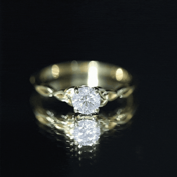 Solitaire Moissanite Celtic Knot Ring for Women D-VS1 - Rosec Jewels
