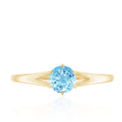 Natural Aquamarine Solitaire Promise Ring in 6 Prong Setting AAA - Rosec Jewels