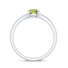 Natural Half Carat Peridot Promise Ring with Diamond AAA - Rosec Jewels