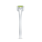 Natural Half Carat Peridot Promise Ring with Diamond AAA - Rosec Jewels