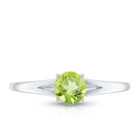 Natural Half Carat Peridot Promise Ring with Diamond AAA - Rosec Jewels