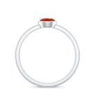 3/4 CT Round Shape Fire Opal Engagement Ring with Diamond AAA - Rosec Jewels