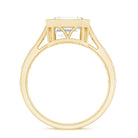Solitaire Moissanite Asscher Cut Engagement Ring in Bezel Setting D-VS1 - Rosec Jewels