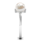 Cultured 3 Carat Freshwater Pearl Cuff Ring with Diamond AAA - Rosec Jewels