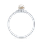 2 Carat Solitaire Freshwater Cultured Pearl Flower Ring AAA - Rosec Jewels