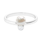 Rosec Jewels-Freshwater Pearl Toi Et Moi Ring with Diamond
