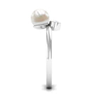 Rosec Jewels-Freshwater Pearl Toi Et Moi Ring with Diamond