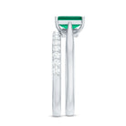 Certified 1.5 Carat Lab Grown Emerald Cut Emerald Engagement Ring with Ring Guard AAAA - Rosec Jewels