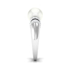 7.48 Carat Freshwater Pearl Solitaire Engagement Ring with Diamond AAA - Rosec Jewels