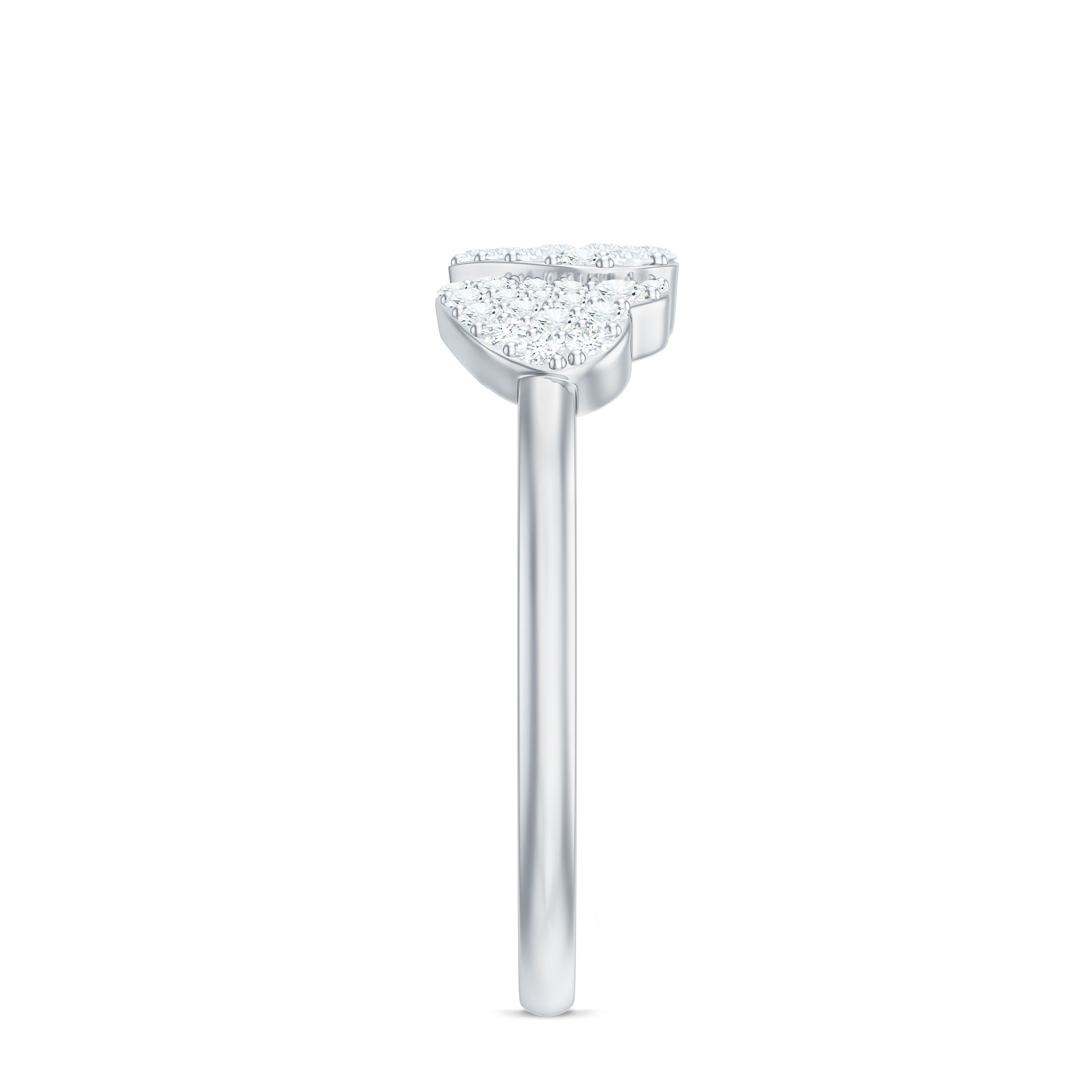 Rosec Jewels-Natural Diamond Double Heart Ring for Promise
