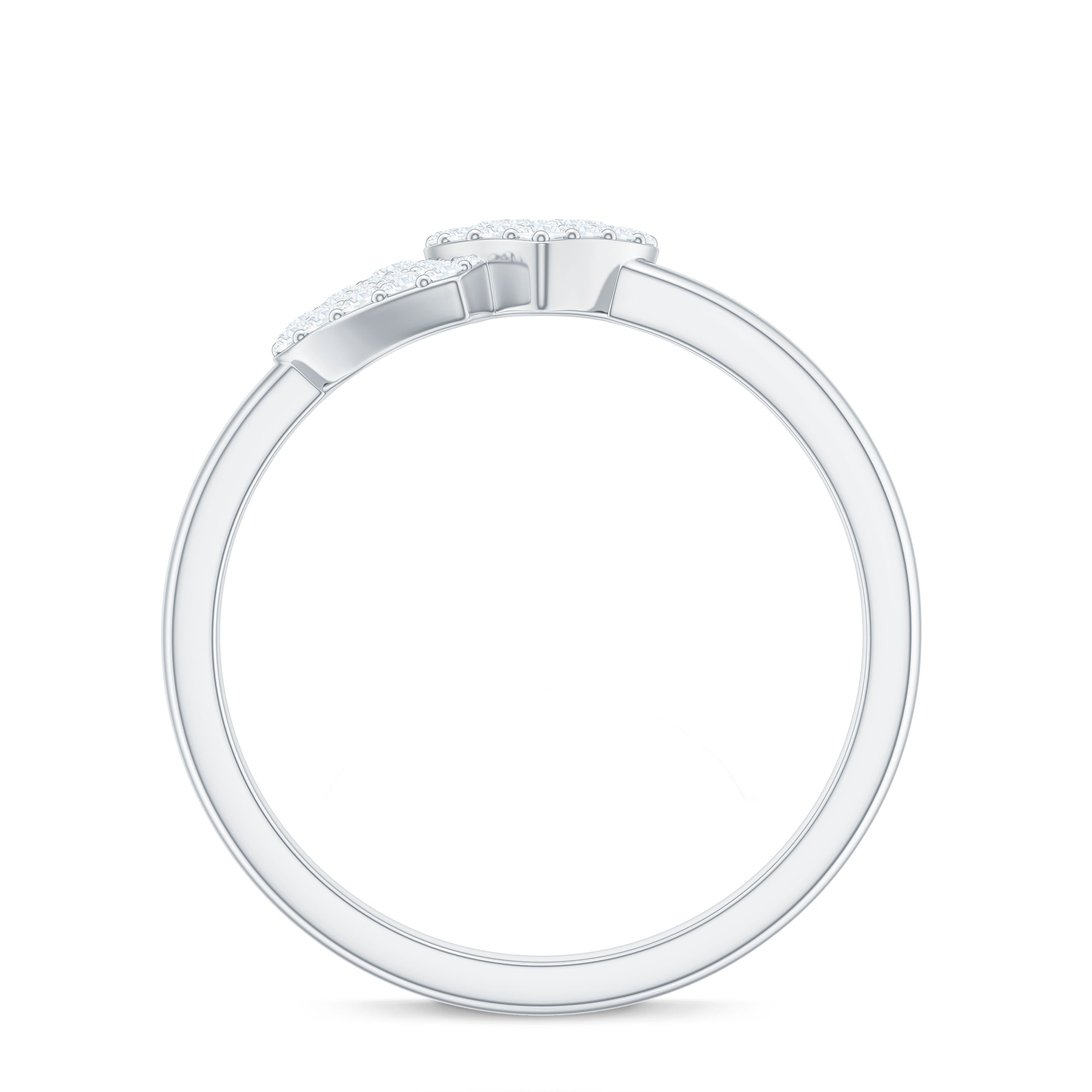 Rosec Jewels-Natural Diamond Double Heart Ring for Promise