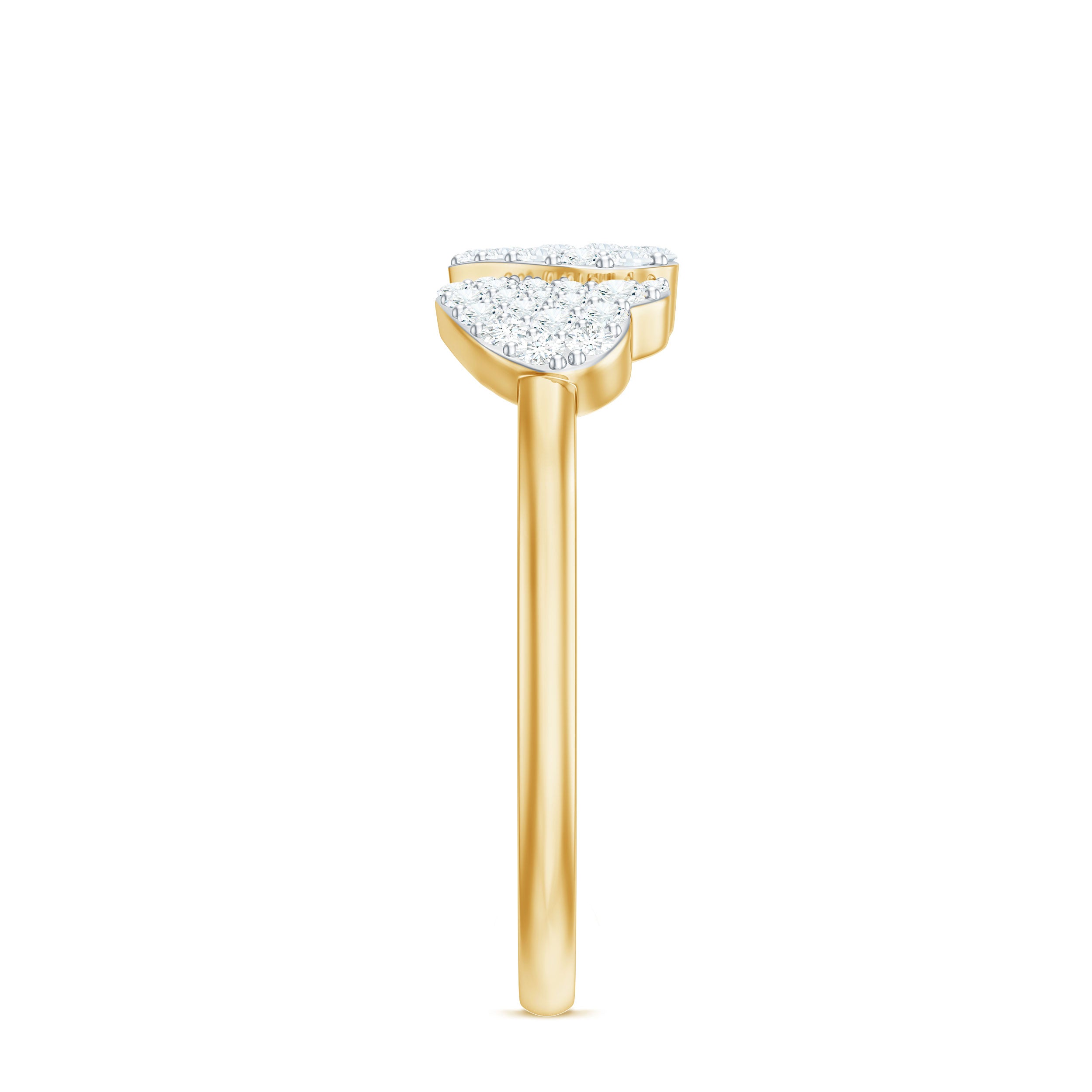 Rosec Jewels-Natural Diamond Double Heart Ring for Promise