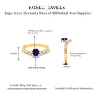 2 CT Solitaire Blue Sapphire and Freshwater Pearl Chevron Ring AAA - Rosec Jewels