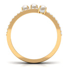 Rosec Jewels-Cultured Freshwater Pearl Wedding Band Ring with Diamond
