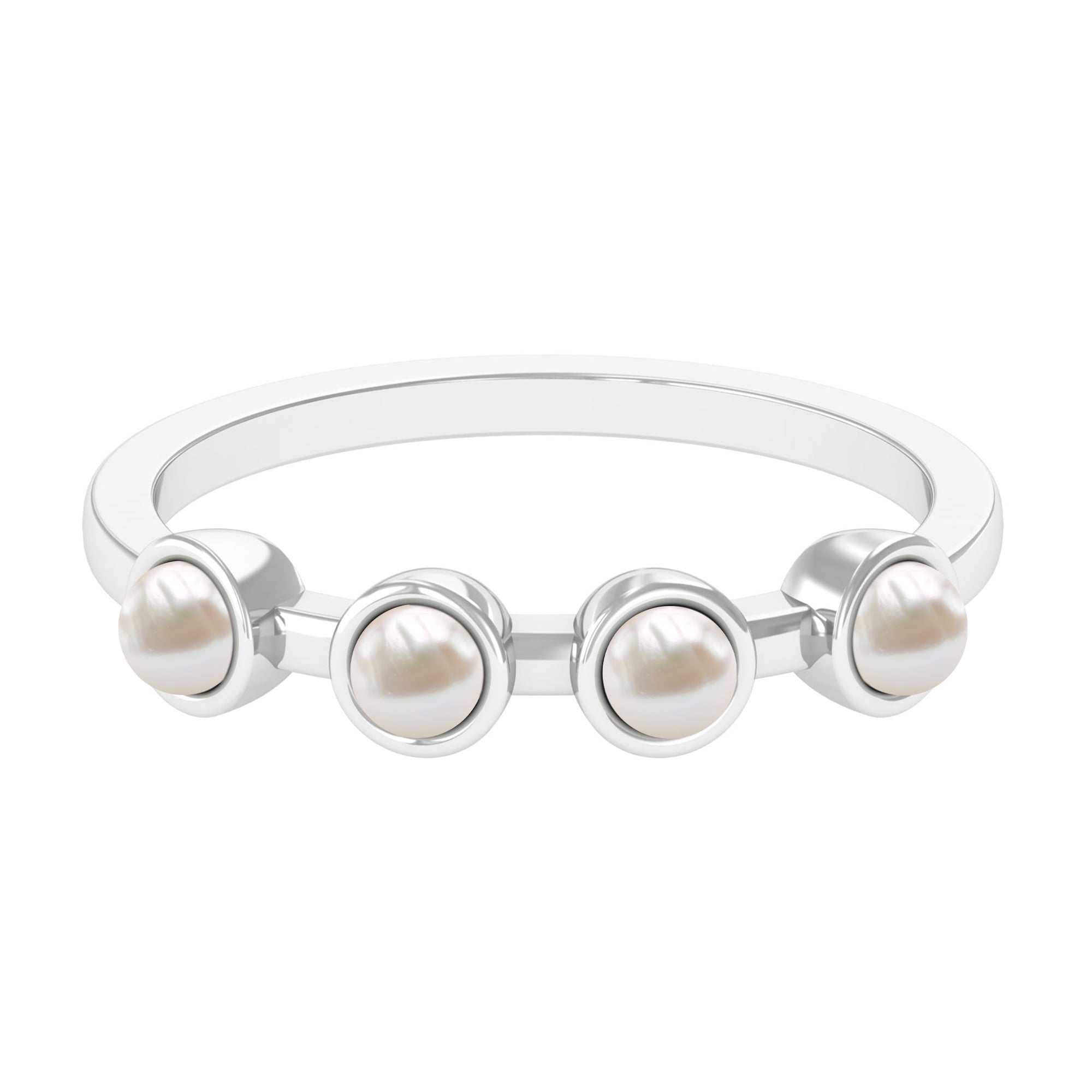 Rosec Jewels-Cultured Freshwater Pearl Promise Ring for Women