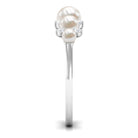 Rosec Jewels-Natural Freshwater Pearl 5 Stone Anniversary Ring with Diamond