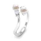 Freshwater Pearl and Diamond Wrap Ring Freshwater Pearl - ( AAA ) - Quality - Rosec Jewels