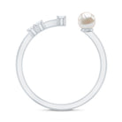 Rosec Jewels-Natural 2 Carat Freshwater Pearl Promise Ring with Diamond