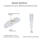 2 Carat Freshwater Pearl Diamond Engagement Ring for Women AAA - Rosec Jewels