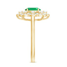 0.7 Carat Oval Emerald Designer Engagement Ring with Diamond AAA - Rosec Jewels