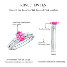 1.50 CT Oval Cut Solitaire Created Pink Sapphire Ring Set with Diamond AAAA - Rosec Jewels
