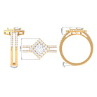 2.50 CT Princess Cut Zircon Double Engagement Band Ring AAAA - Rosec Jewels