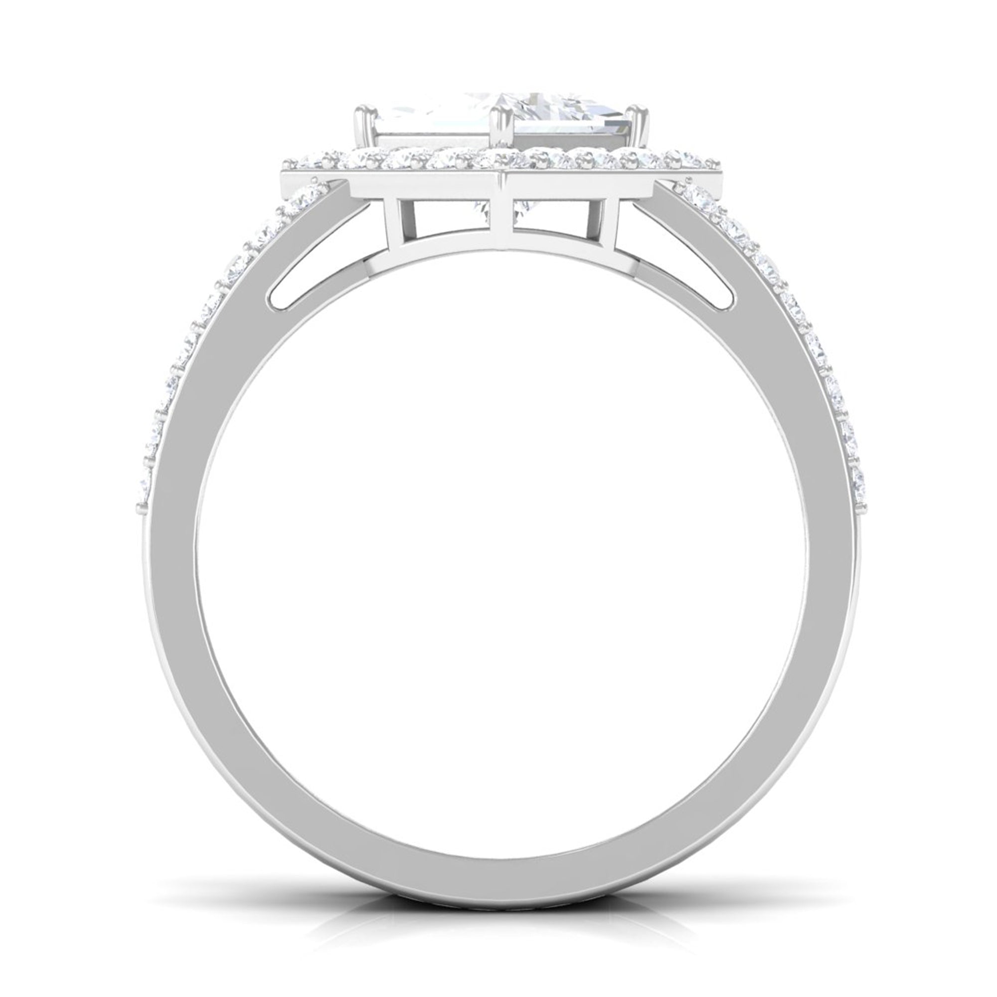 2.50 CT Princess Cut Zircon Double Engagement Band Ring AAAA - Rosec Jewels
