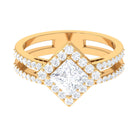 2.50 CT Princess Cut Zircon Double Engagement Band Ring AAAA - Rosec Jewels