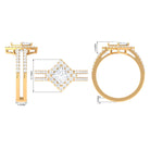 2.50 CT Princess Cut Zircon Double Engagement Band Ring AAAA - Rosec Jewels