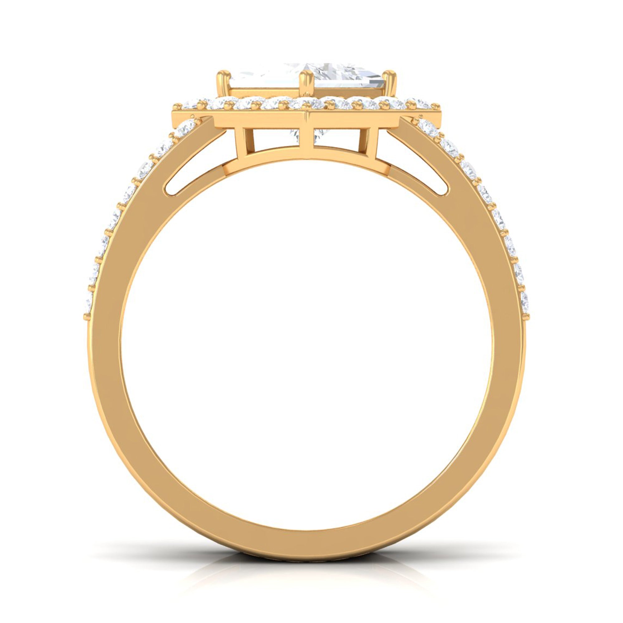2.50 CT Princess Cut Zircon Double Engagement Band Ring AAAA - Rosec Jewels
