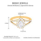 2 CT Split Shank Zircon Teardrop Engagement Ring in Gold Zircon - ( AAAA ) - Quality - Rosec Jewels