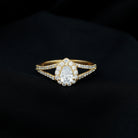 2 CT Split Shank Zircon Teardrop Engagement Ring in Gold Zircon - ( AAAA ) - Quality - Rosec Jewels
