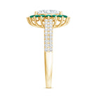 Certified 2 Carat Lab Grown Diamond Engagement Ring with Emerald Halo Lab - ( EF-VS ) - Rosec Jewels