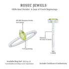 Genuine 0.7 Carat Marquise Peridot Promise Ring with Diamond AAA - Rosec Jewels
