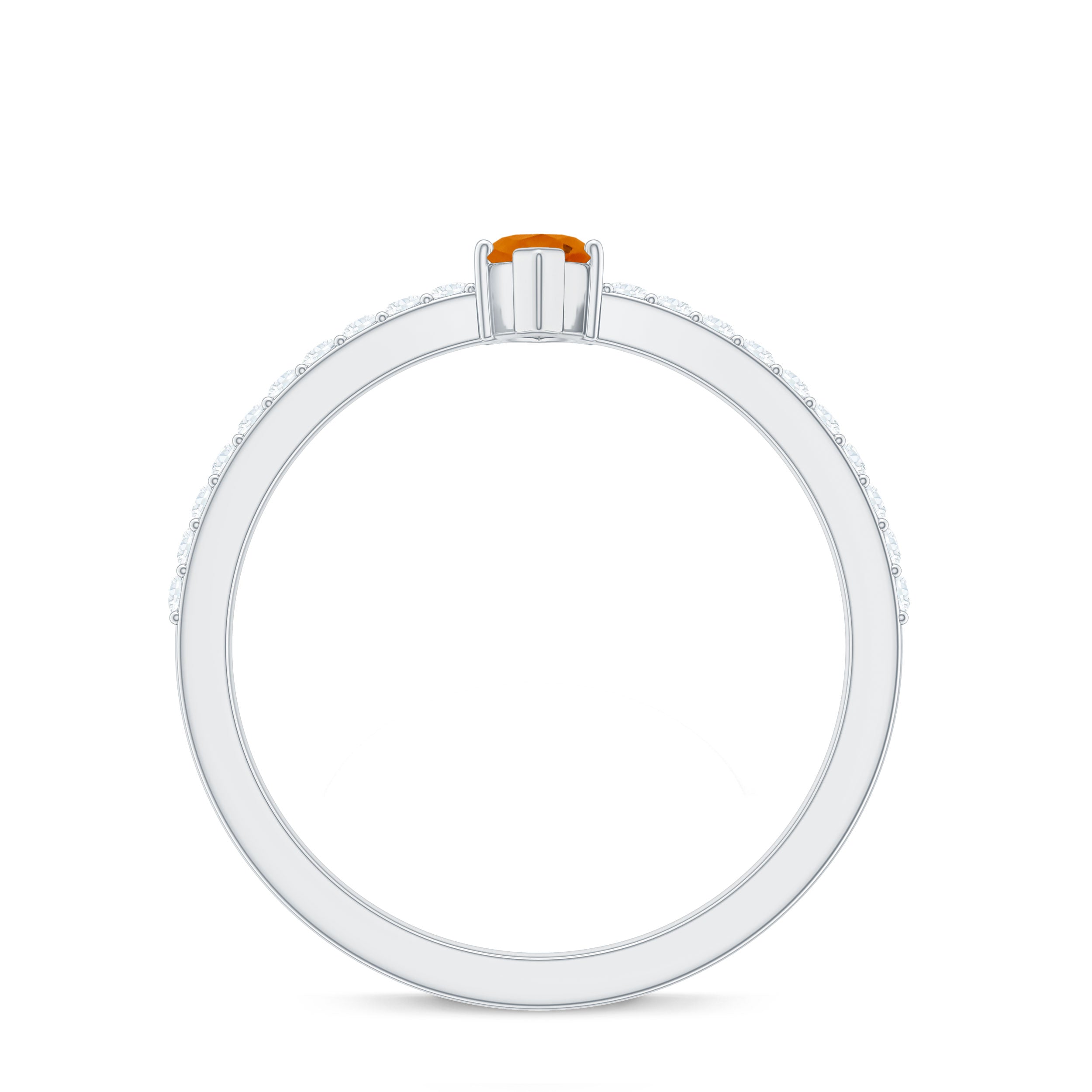 1/2 Ct Fire Opal Marquise Engagement Ring with Diamond AAA - Rosec Jewels