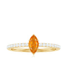1/2 Ct Fire Opal Marquise Engagement Ring with Diamond AAA - Rosec Jewels