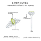 Natural 0.7 Carat Marquise Shape Peridot Engagement Ring with Diamond AAA - Rosec Jewels