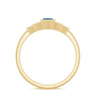 London Blue Topaz Marquise Engagement Ring with Diamond Trio AAA - Rosec Jewels
