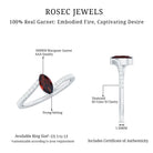 Natural Marquise Garnet Promise Ring with Diamond Bypass Shank AAA - Rosec Jewels